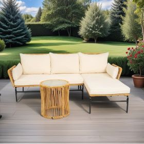 3 Pieces Outdoor Patio Wicker Furniture Sets Table And Chairs