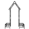 Metal Garden Arch with Adjustable Width W68.11''~W94.29'' Climbing Plants Support Rose Arch Outdoor Black