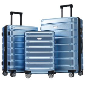 Hardshell Luggage Set 3 Piece, Durable ABS+PC Travel Suitcase with Spinner Wheels for Men Women (20/24/28 Inch)