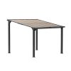 10 x 10 Ft Outdoor Pergola on Clearance for Patios, Hardtop Deck Metal Awnings, Frosted Gray
