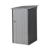 3 x 3 Ft Outdoor Storage Shed with Sloped Roof, Single Lockable Door, Metal House for Patio Lawn Backyard, Gray