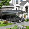 12'x15'ft Outdoor Heavy-duty Carport for Backyard, Black