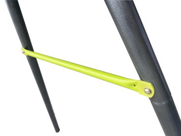 XNS008 interesting triple children metal safe swing set 440lbs for outdoor playground three seat swing black and green for age 3+ (Color: as Pic)
