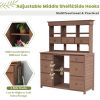 Garden Potting Bench Table, Rustic and Sleek Design with Multiple Drawers and Shelves for Storage